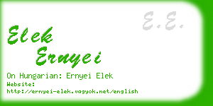 elek ernyei business card